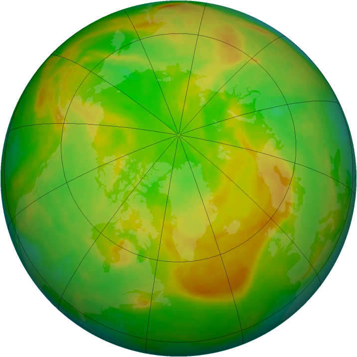 Arctic ozone map for 03 June 2015